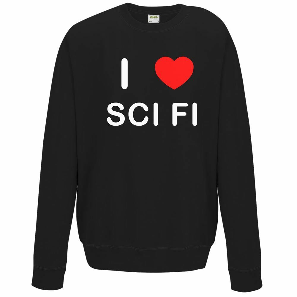 Maglione Pullover Sci Fi I Love Adulto Girocollo Felpa Maniche Lunghe