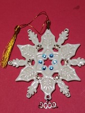 2002 Lenox Gemmed Annual Snowflake Ornament With Box