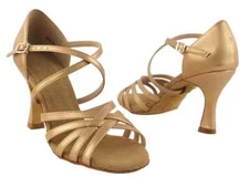 WOMEN'S VERY FINE BALLROOM shoe style S9-216 Heel 2,5" COOPER NUDE LEATHER