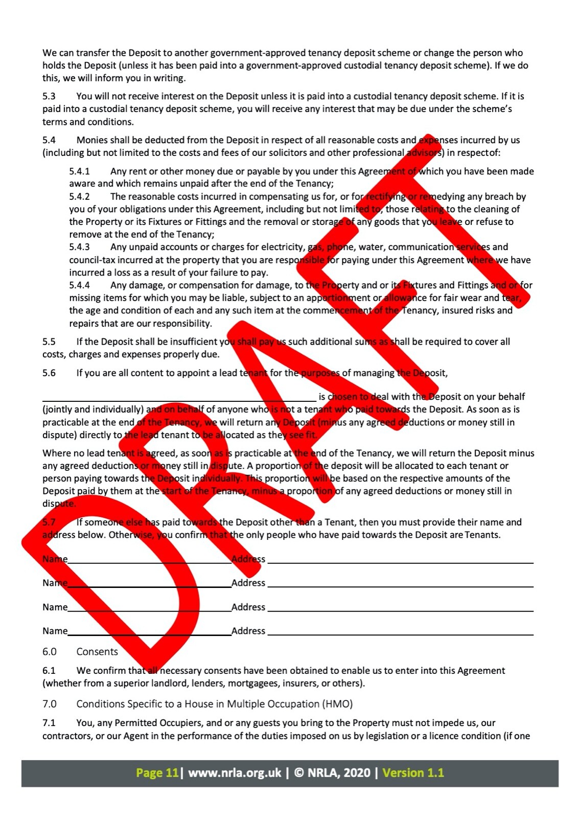 HMO Assured Shorthold Tenancy Agreement Landlord & Tenant Lease