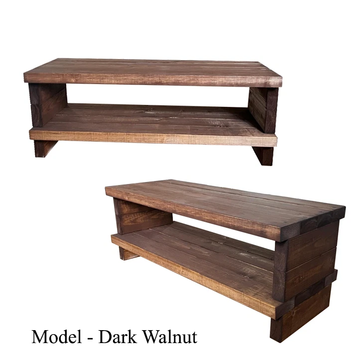 Rustic Wooden Tv Stand/ Chunky Solid Wood/ TV Cabinet/ Fully Assembled - Image 3 of 4