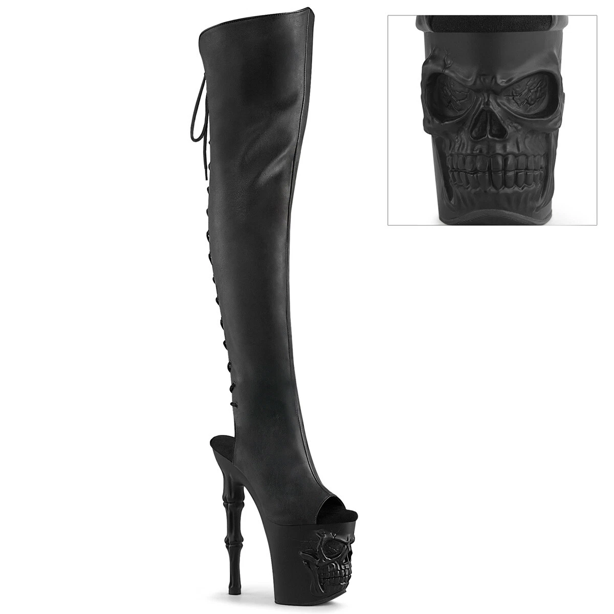 Skull high heel boots clearance