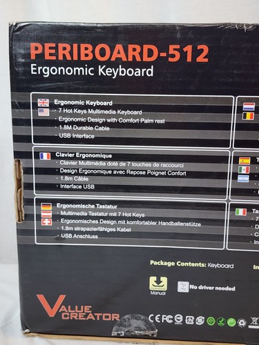 Perixx Periboard-512 Wired Ergonomic Split Ergonomic Keyboard Palm Rest Black - 第 7/9 張圖片