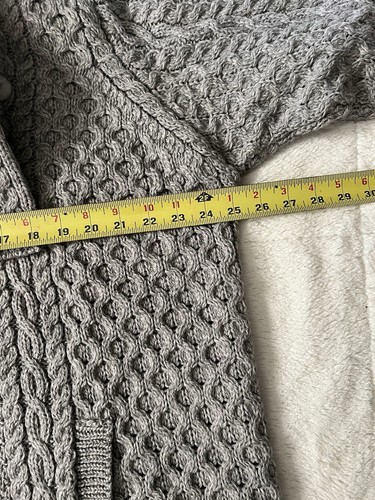 Aran Crafts Ireland 100% Merino Wool Cozy Wrap Sweater Cable Knit Size XL Warm - Picture 5 of 5