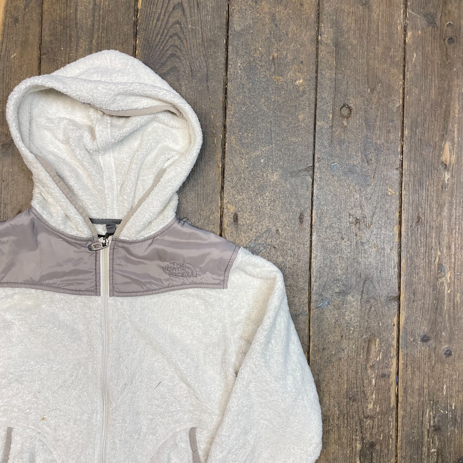 The North Face Fleece Full-Zip Teddy Soft Hoodie Jacket, White, Womens Small image 2