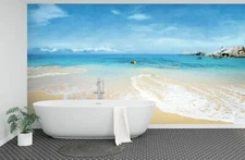 3D Beach Sand PKE38055 Business Wallpaper Wall Mural Self-adhesive Commerce Kay