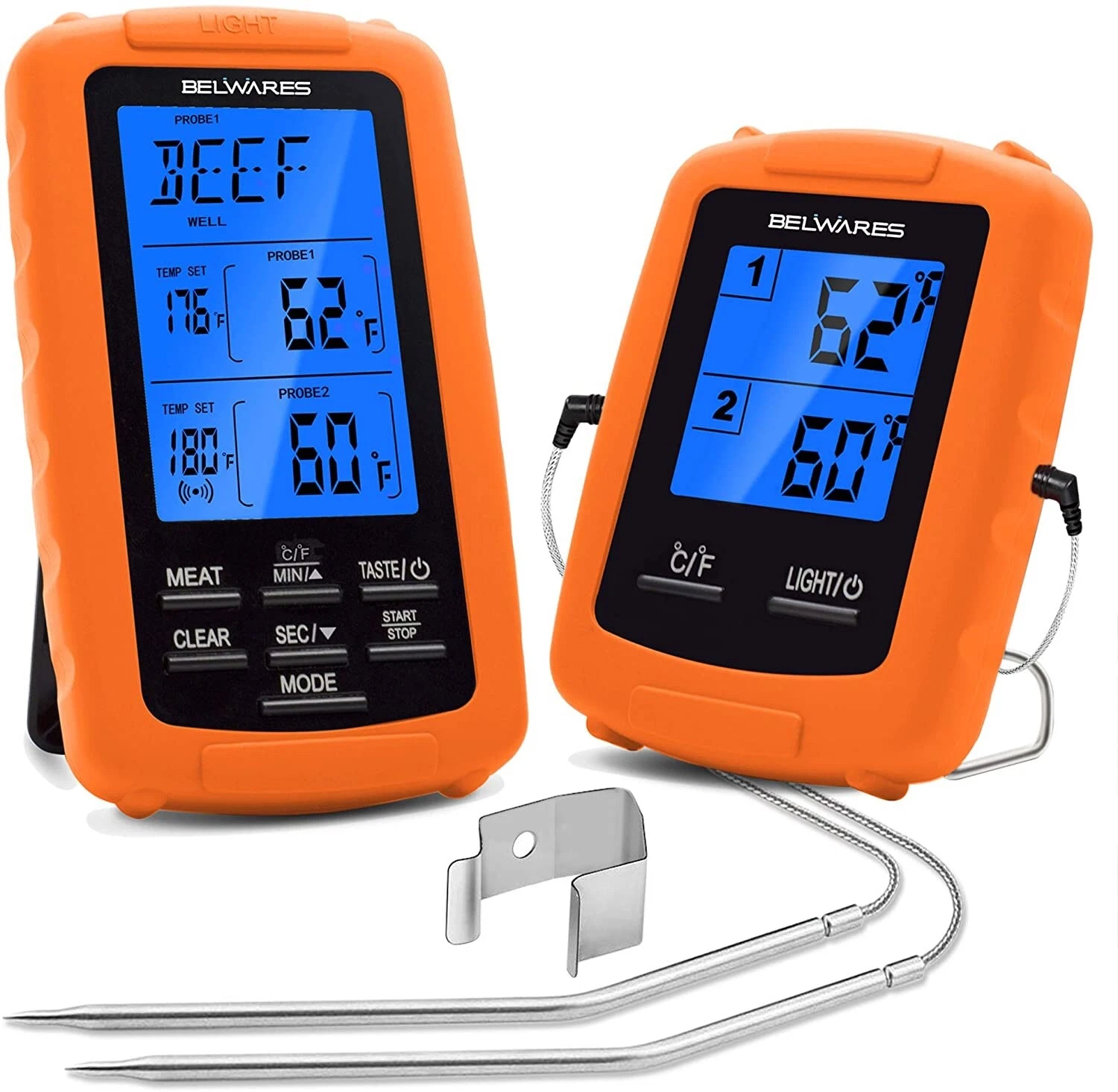 Wireless Digital BBQ Meat Thermometer - Instant Read Remote Cooking Thermometer