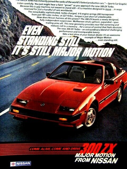 1984 Nissan 300 ZK Vintage Standing Still Major Motion Original Print Ad 8.5x11 1984 Nissan 300 ZK Vintage Standing Still Major Motion Original Print Ad 8.5x11