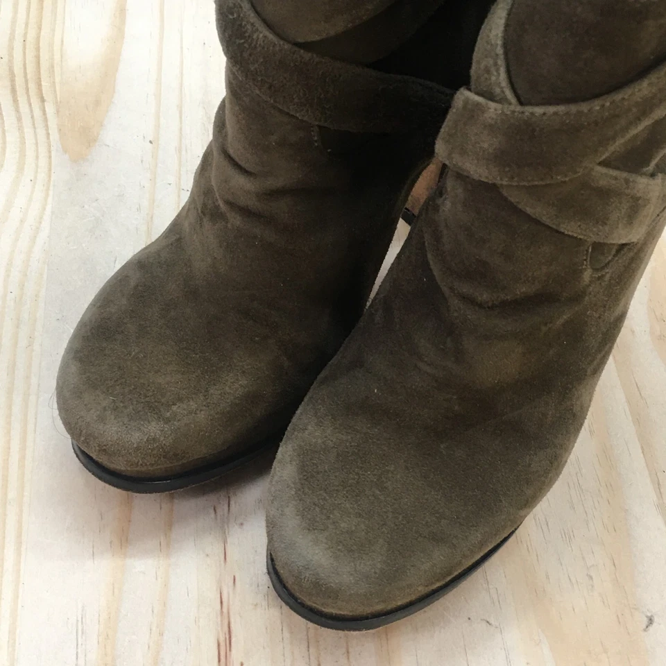 Joan & David Botas Mujer 6.5M Verde Beesley Botín Acanalado Puño Gamuza Foto 4 de 4