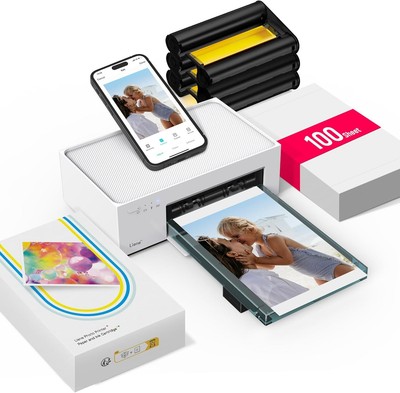 4X6'' Photo Printer, Phone Printer 20 Sheets, Full-Color Photo, Portable Instant