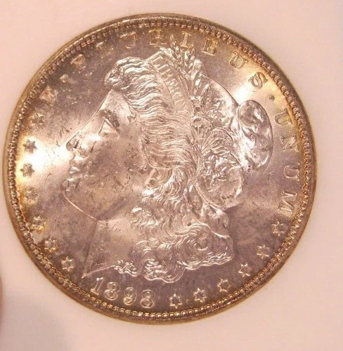 1898 O Morgan Silver Dollar  BU, Super Luster, Rich Gold Peripheral Toning 4435