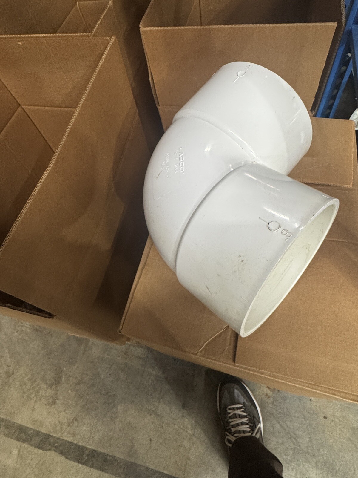 Horario 40, Mujer/Mujer, 8" PVC 90 grados Codo, Nuevo, Lasco