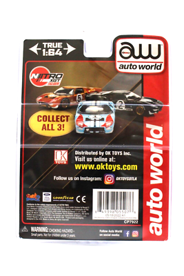Auto World 1/64 1966 Ford GT40 #2 Black CP7922 Diecast Car NEW IN