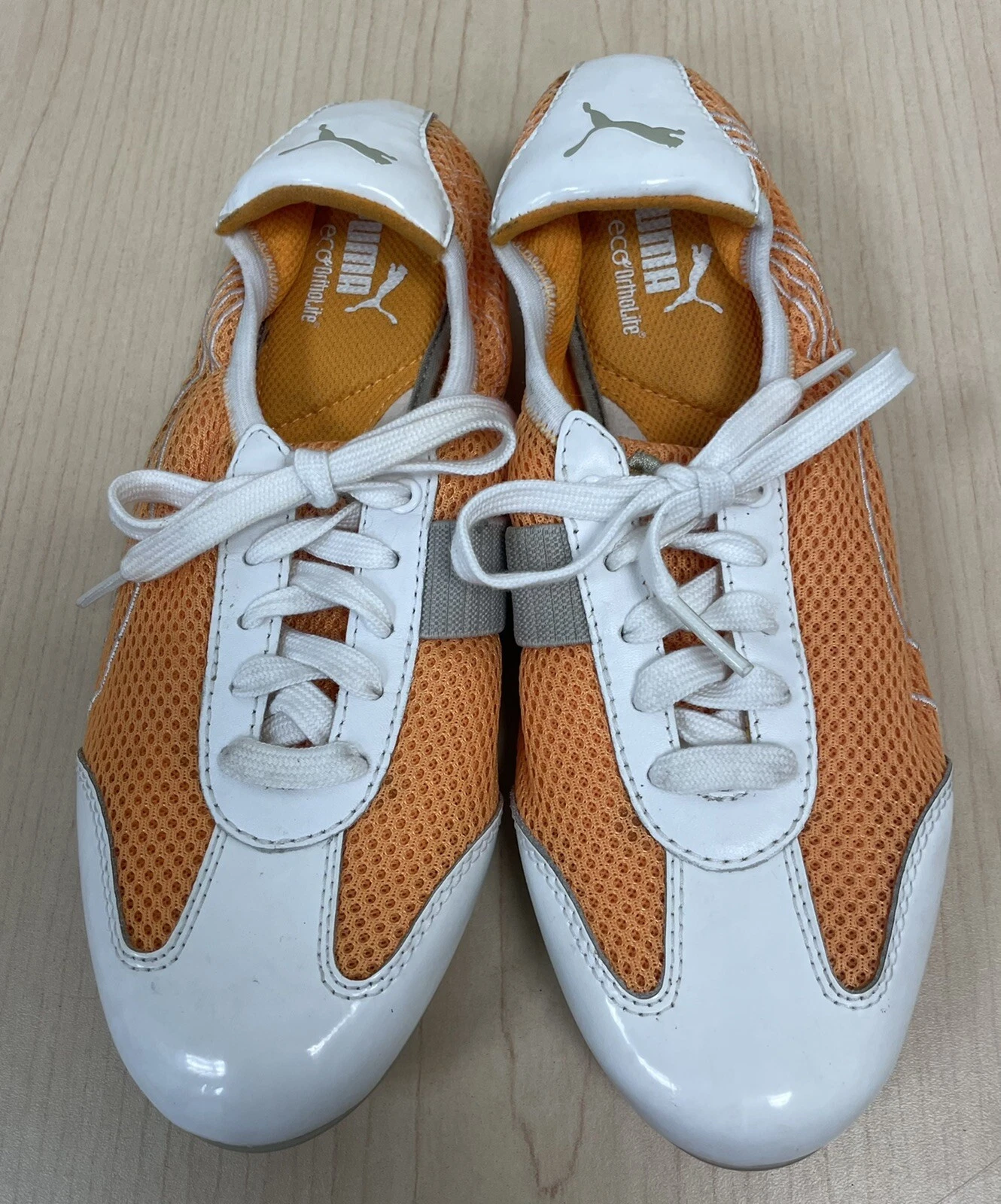 PUMA SCARPE DA TENNIS BIANCHE E ARANCIONI TAGLIA 7