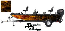 Crappie Fishing Fish Boat Bass Skeletons Graphic Orange Black Decal Wrap Vinyl  