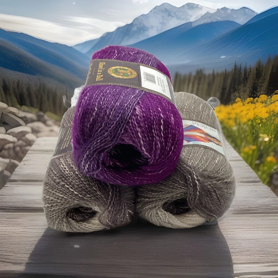 Lion Brand Shawl in a Ball Yarn "Mindful Mauve" 3 Skeins #349 - Image 3 of 4