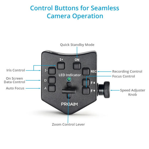 Proaim Lanc Zoom Controller with Iris /Focus/Zoom Speed Control for DV Camcorder - Picture 3 of 6