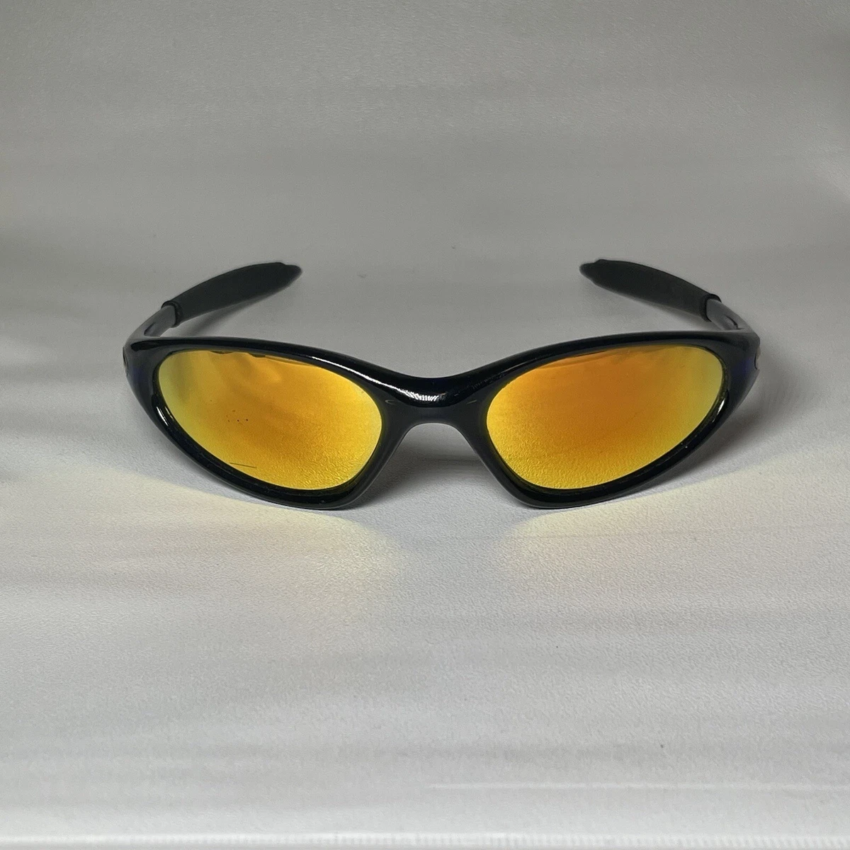 Vtg Oakley Minute 1.0 Crystal Blue 24K Gold Iridium Lens Gold Icons Made In USA