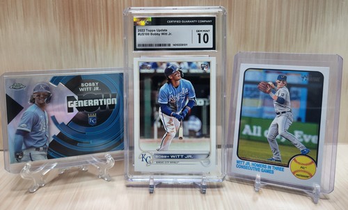2022 Topps Update # US100 Bobby Witt Jr RC CGC 10 plus 4 card lot