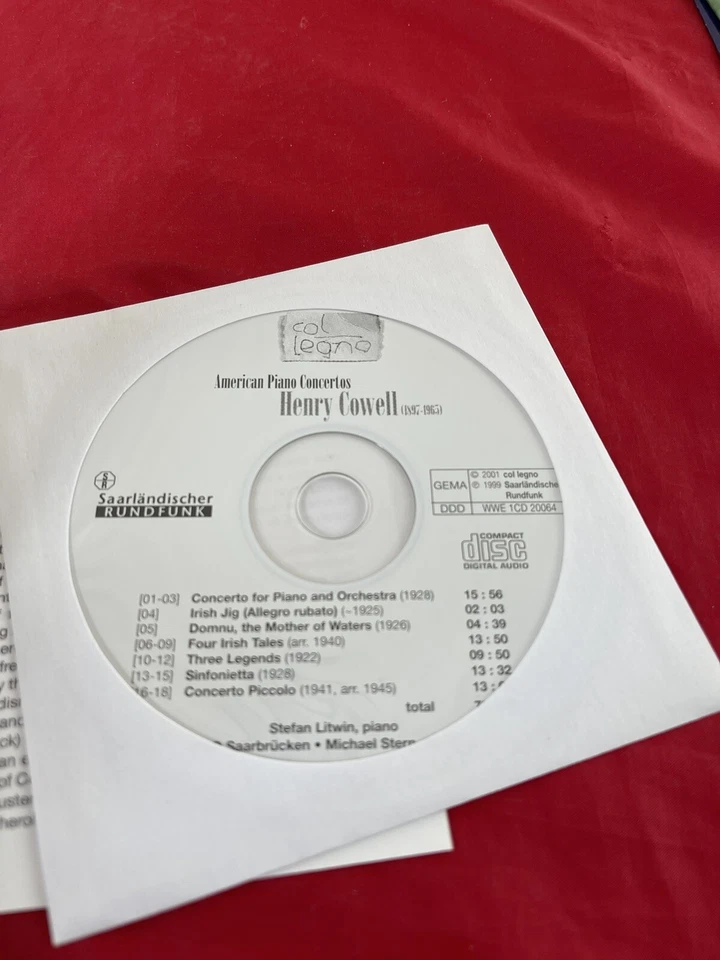 CD clásico irlandés Henry Dixon Cowell conciertos para piano americano Litwin Stern RSOS Foto 3 de 4