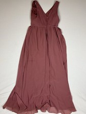 Azazie Tanicia Terracotta A-Line Pleated Chiffon Floor-Length Bridesmaid Dress