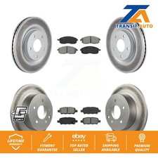 Coated Disc Brake Rotors Semi-Metallic Pad Front Rear Kit For Nissan Sentra Juke