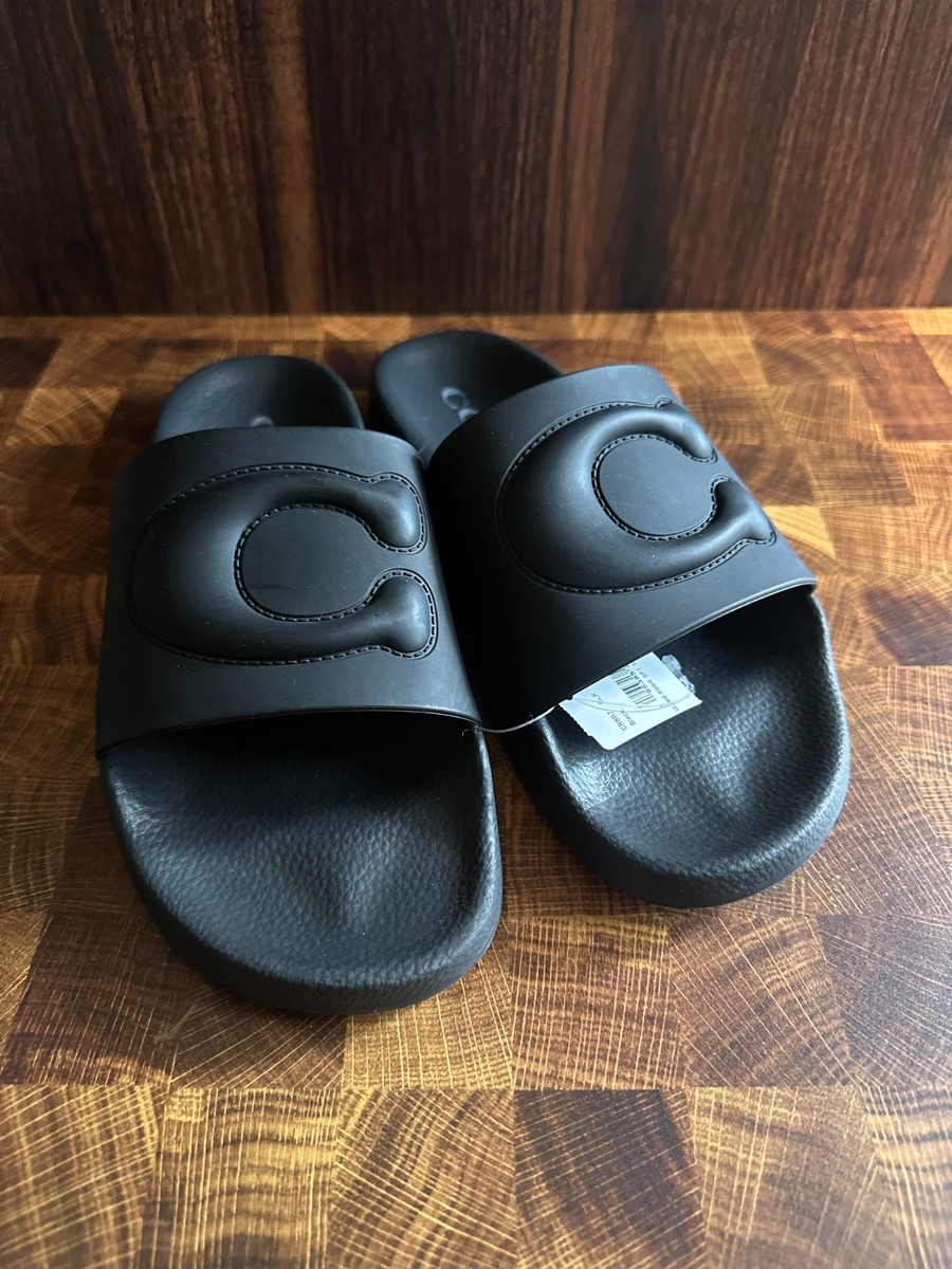 BN Coach ULLA Rubber Slides black in women size 9 | eBay
