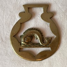 Vintage Koi Carp Fish Themed Horse Brass with Getts 65g, 7.5x9cm #HM7