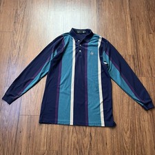 Vintage Knights of Round Table Rugby Polo Shirt 90s Stripe Long Sleeve Large