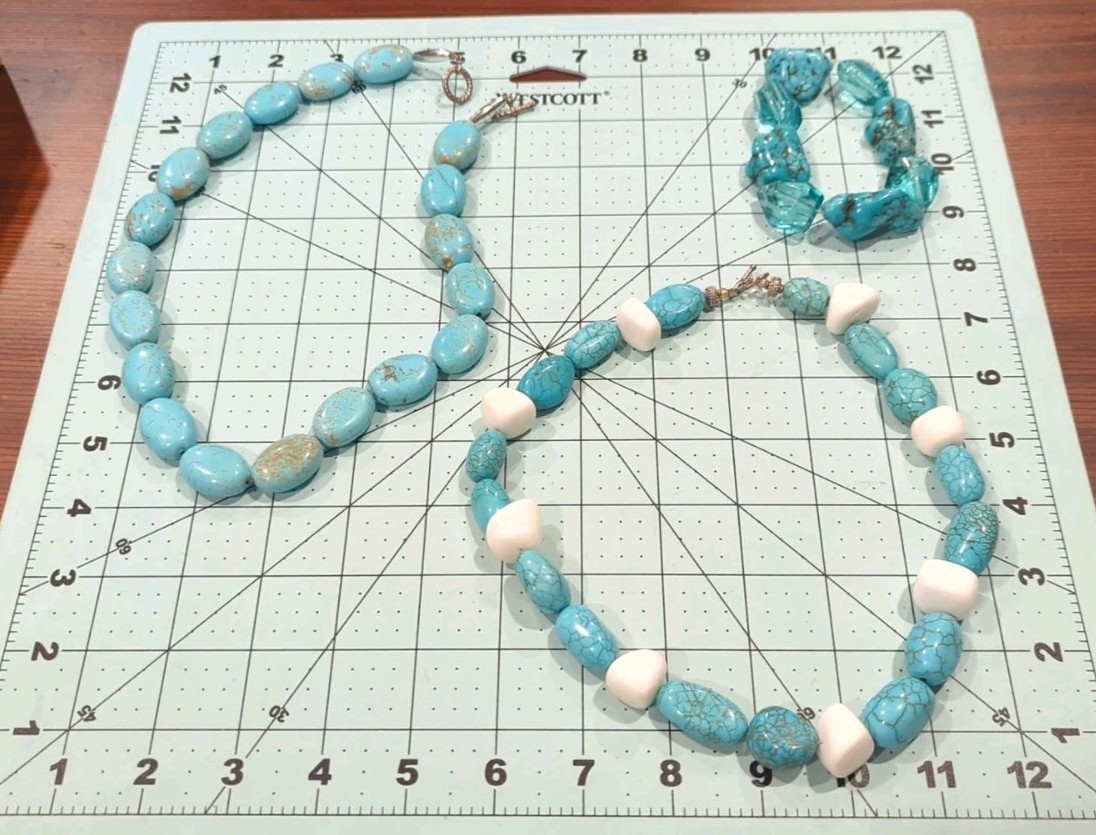 BUNDLE Turquoise Statement Necklaces & Bracelet V… - image 1