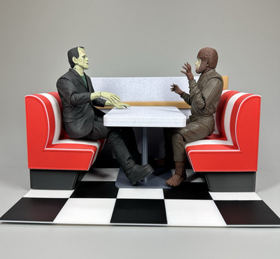 3D Printed Classic Diner Booth 1:10 Scale Action Figure Diorama Display