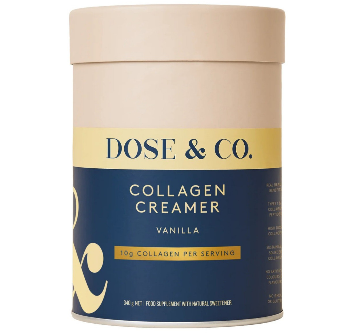 DOSE & Co. COLLAGEN CREAMER 10G VANILLA FLAVOUR COLLAGEN PER SERVING 340G