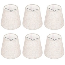 Set of 6 Mini Linen Chandelier Lamp Shades Clip On 5 Inch