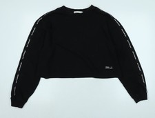 Womens UK Size L Pull Bear Black Pullover Sweatshirt