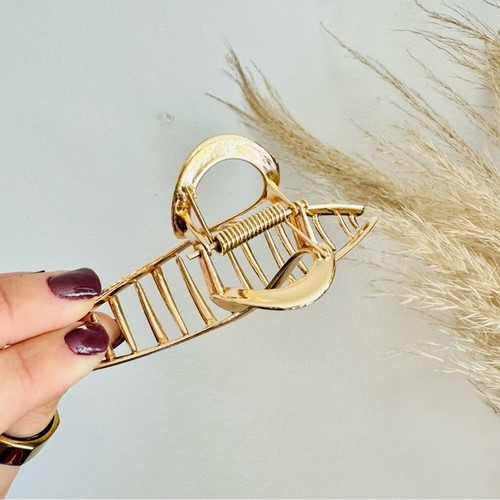 NEU ANTHROPOLOGIE Jumbo XL Halbmond Mond offen Gold Metall Haarkralle Clip Set 2 - Bild 6 von 11