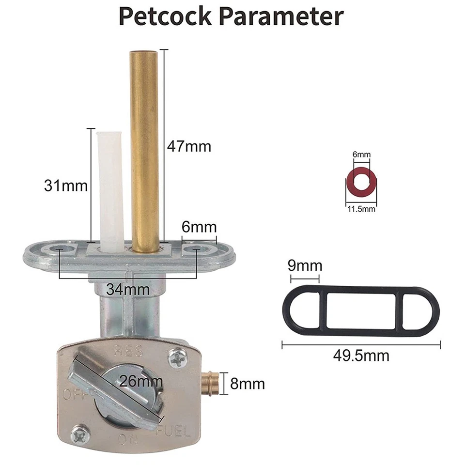 Petrol Fuel Gas Tank Valve Petcock Switch Tap For YAMAHA YFZ 450 R 2004 - 2013 - Image 4 of 4