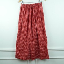 Vintage S M Maxi Skirt Handmade Red Floral Cottagecore Boho Prairie Hippy Modest