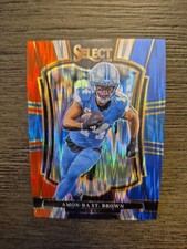 2025 Panini Select - Amon-Ra St. Brown Premier Level Red & Blue Shock #170 Lions