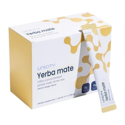 Unicity Yerba Mate Supplement Lemon Ginger 30 SACHETS