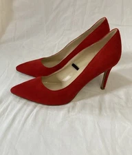 Marc Fisher Red Shoes Heels Pumps 7.5 Pointed Toe 