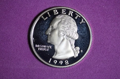 ESTATE FIND 1998 S PROOF SILVER WASHINGTON QUARTER #K58784