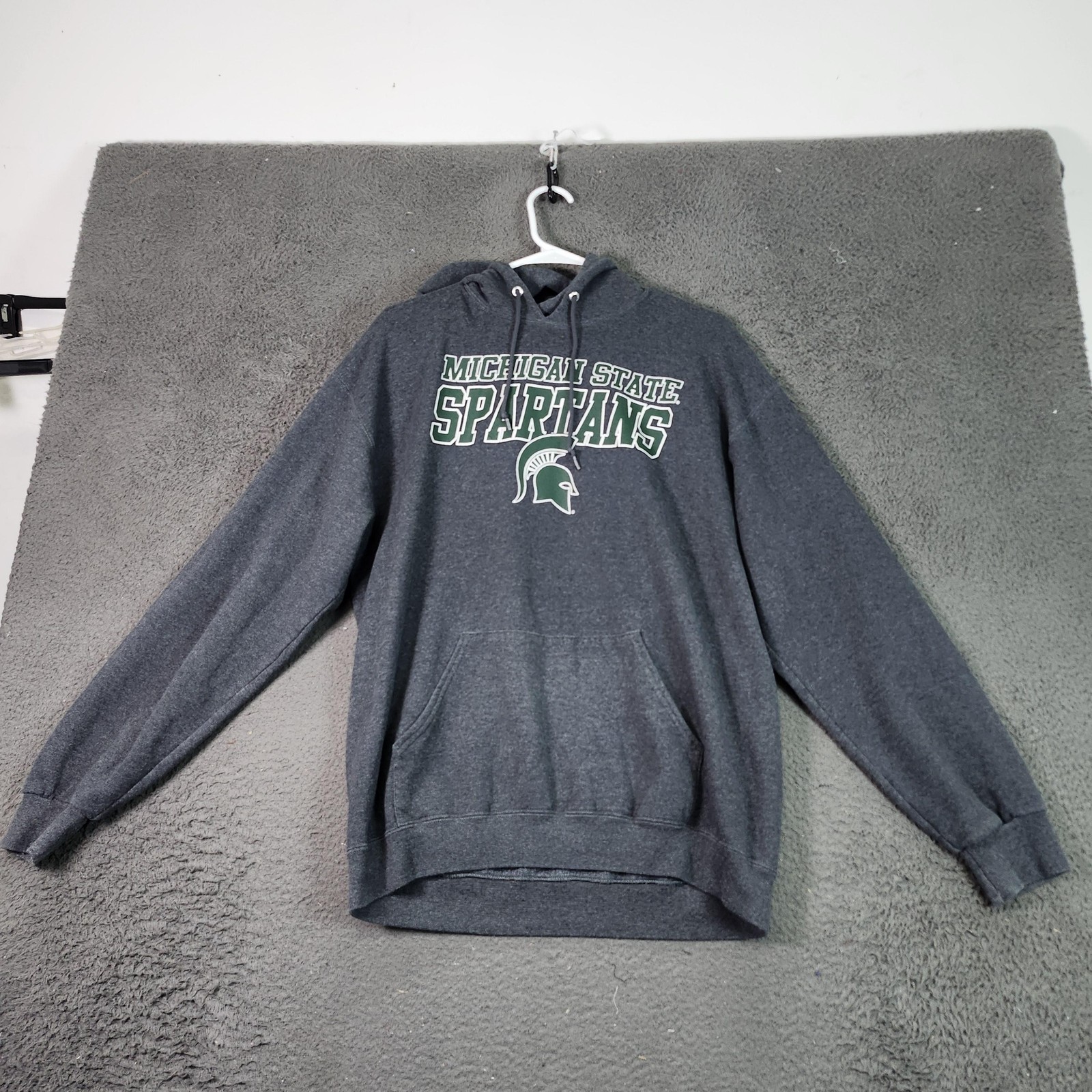Michigan State Spartans Sweatshirt Hoodie Mens Large Gray NCAA Football Jerzees