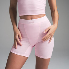  36 SKIMS STRETCH COTTON WOMENS RIB BOXERS CHERRY BLOSSOM SZ S