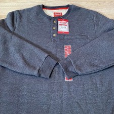 Coleman Shirt Men  s XL Black Heather Grey 3 Buttons Sherpa Lined Waffle Henley