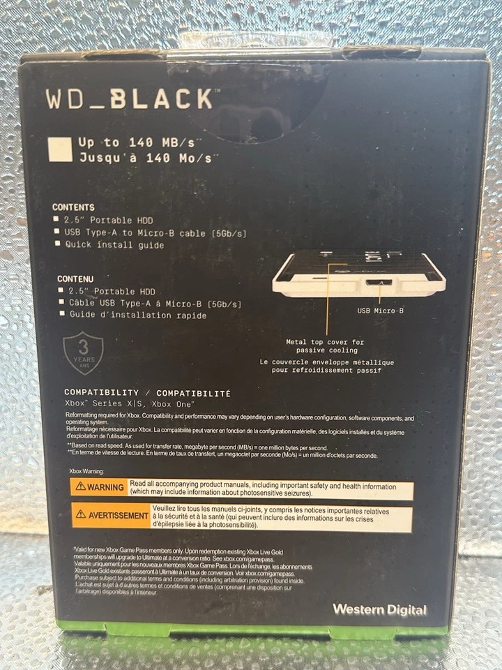 WD_BLACK 2TB P10 Unidad de Juego para Xbox Disco Duro Externo HDD 130 MB/s NUEVO SELLADO Foto 4 de 4