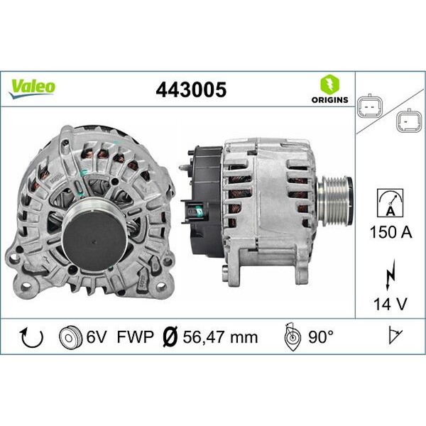 Valeo 443005 Generator FüR Renault Dacia Duster Sandero Lodgy Logan Dokker Clio-image