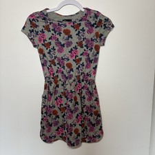 Gap Kids Girls Floral Print Dress Gray Medium-8 Garden Girl Cottagecore Boho