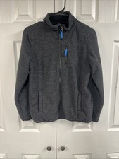 32 Degrees Heat Boy's Sherpa Lined Fleece Zip Jacket Heather Coal Size L 14/16