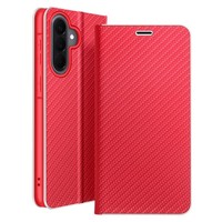 Avizar, Etui Galaxy A57 Carbon Optik Metallrahmen Mit Kartenfach, Rot