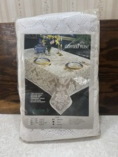 Vintage Lace Tablecloth 60" 104" Oblong Machine Wash floral new